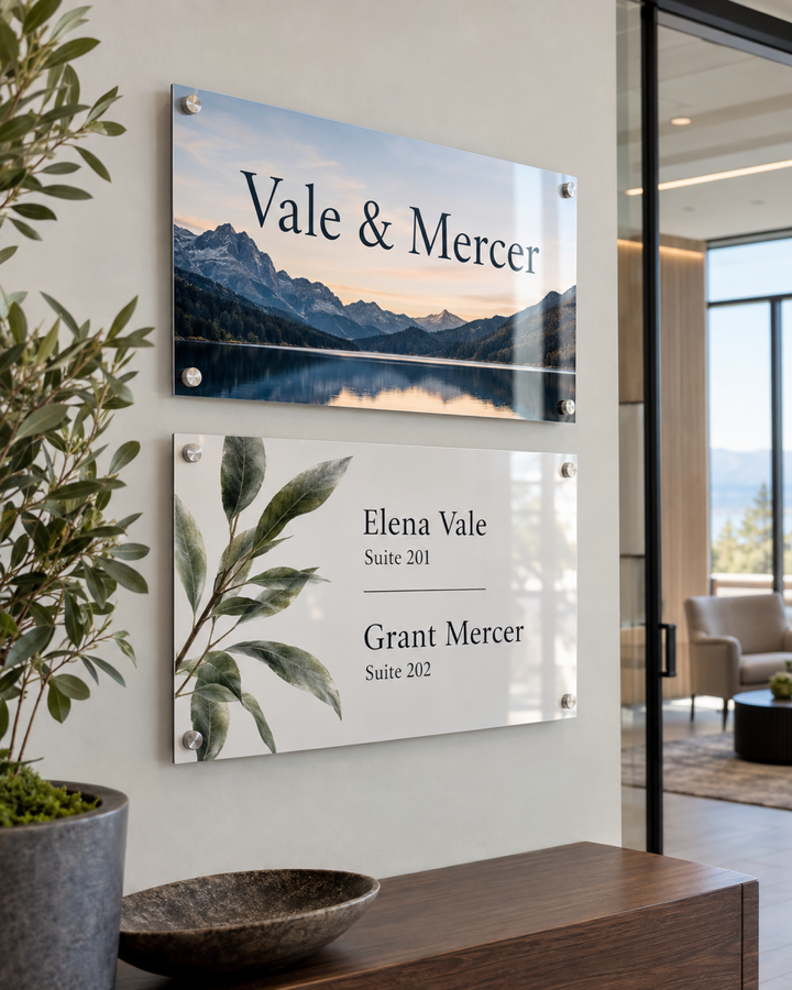 Metal signage, White Gloss
