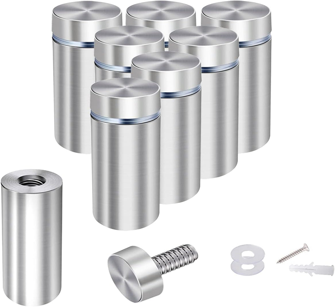 Standoffs mount, polished metal standoff bolts at all four corners