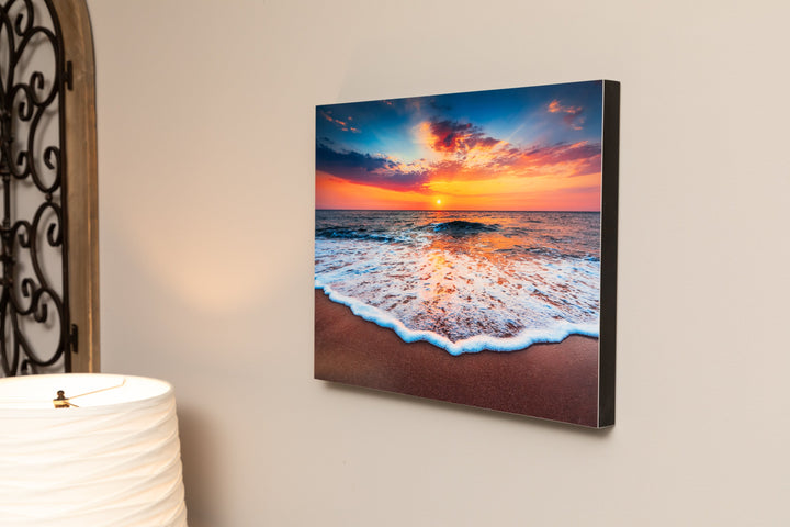 Frame to Edge metal print on the wall, 1-1/4 in black frame