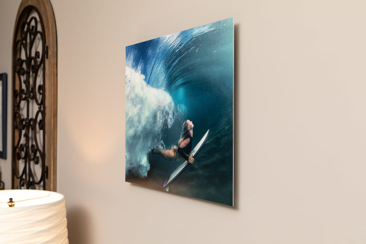 Wall Mount metal print hanging flat on the wall